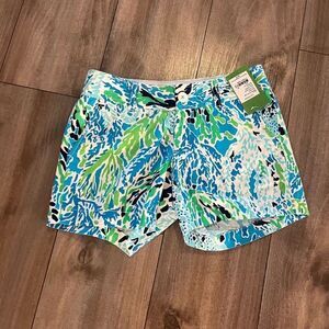 NWT Lilly Pulitzer Green‎ Pattern Casual Shorts Women 00